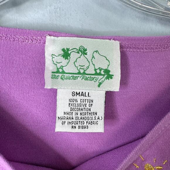 Vtg The Quacker Factory Christmas Tree Snowman Applique Long Sleeve T-Shirt Sz S - Picture 3 of 12